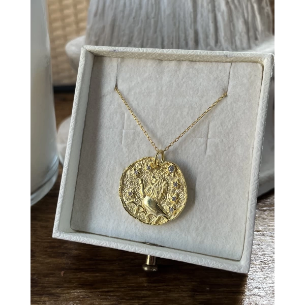 Aslan Vintage Madalyon Kolye I 925 Gümüş