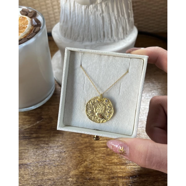 Aslan Vintage Madalyon Kolye I 925 Gümüş