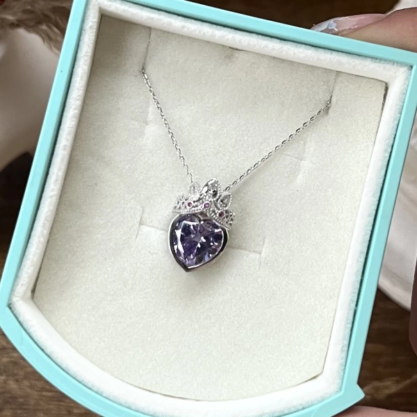 Rapunzel Taç ve Kalp Kolye I 925 Gümüş