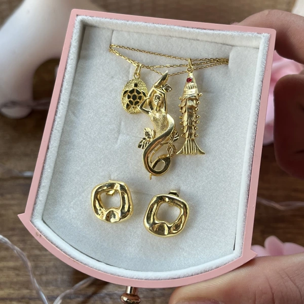Siren Kolye ve Küpe Takımı I 925 Gümüş