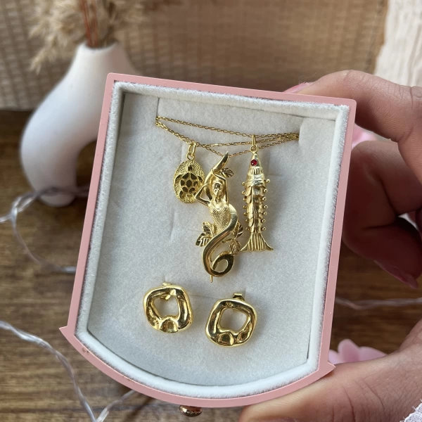 Siren Kolye ve Küpe Takımı I 925 Gümüş