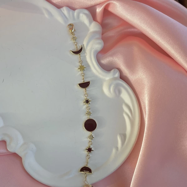 Bordo Taşlı Çoklu Bileklik I Xuping