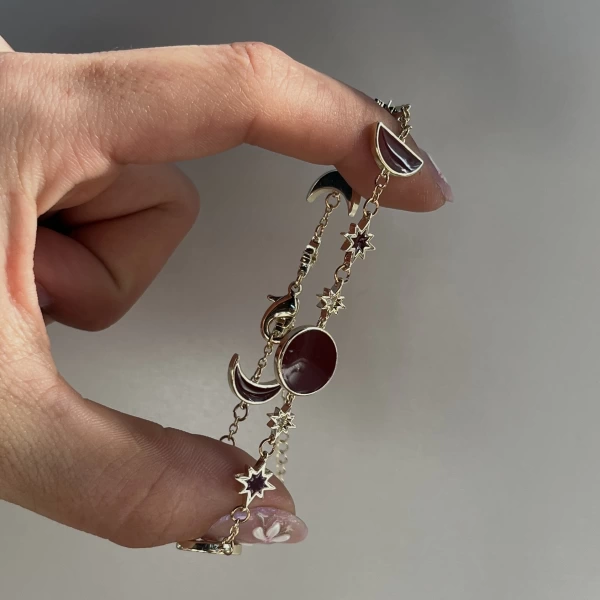 Bordo Taşlı Çoklu Bileklik I Xuping