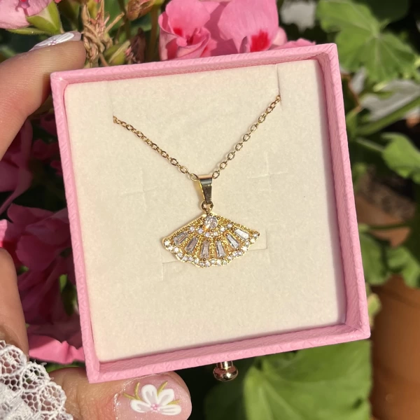 Yelpaze Vintage Kolye I Çelik
