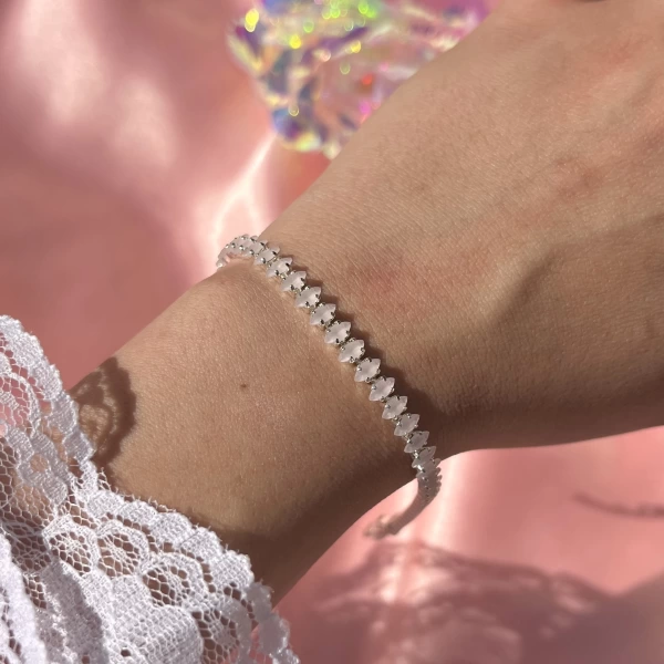 Pastel Pembe Elips Su Yolu Bileklik