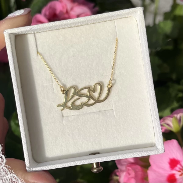 Harf ve Kalp Kolye I 925 Gümüş