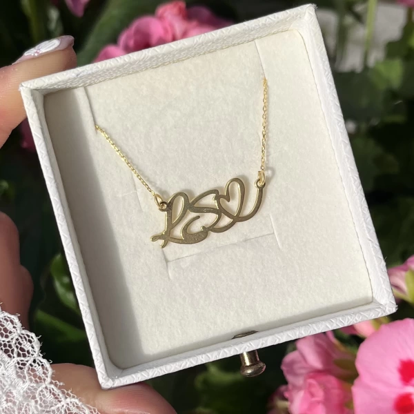 Harf ve Kalp Kolye I 925 Gümüş