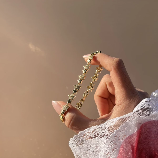 Yıldızlı Vintage Bileklik I 14K Altın Kaplama
