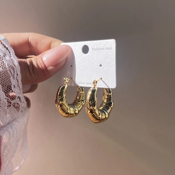 Desenli Vintage Küpe I Çelik