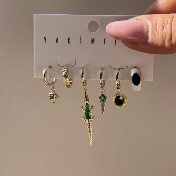 Timsahlı Küpe Takımı I Xuping
