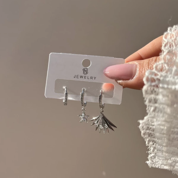 Yelpaze 3lü Küpe Takımı I Xuping
