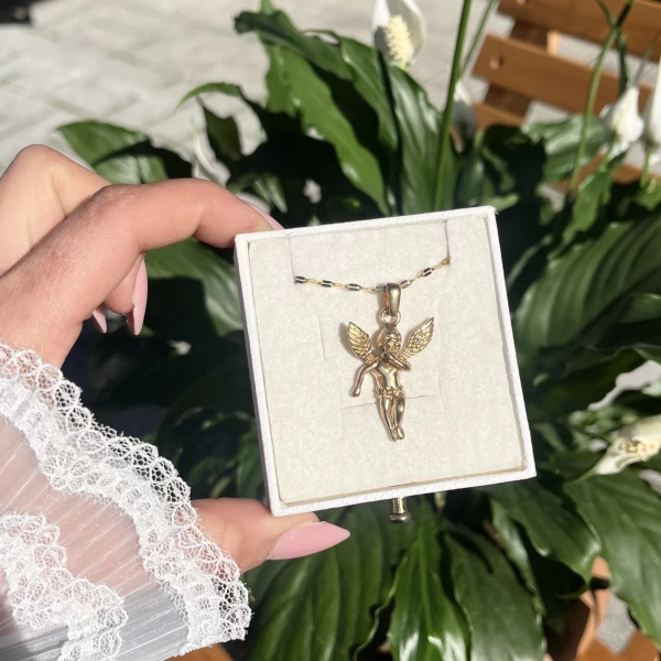 Melek Vintage Kolye I Ham Pirinç
