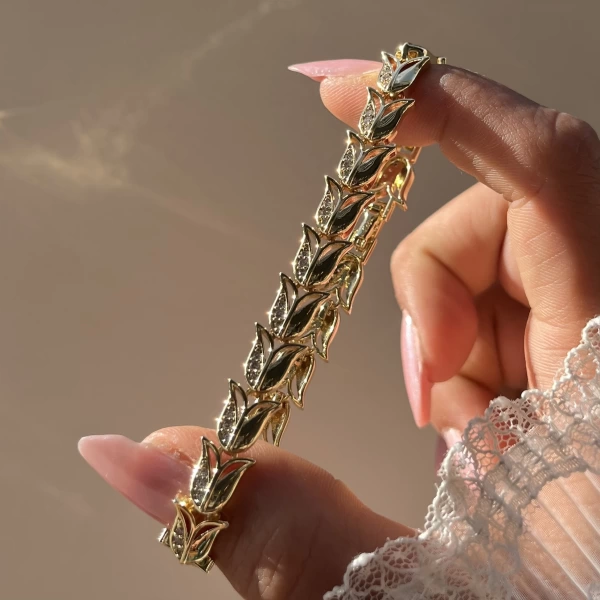 Lale Vintage Bileklik I 14K Altın Kaplama