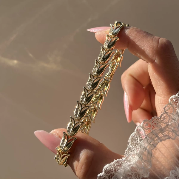 Lale Vintage Bileklik I 14K Altın Kaplama