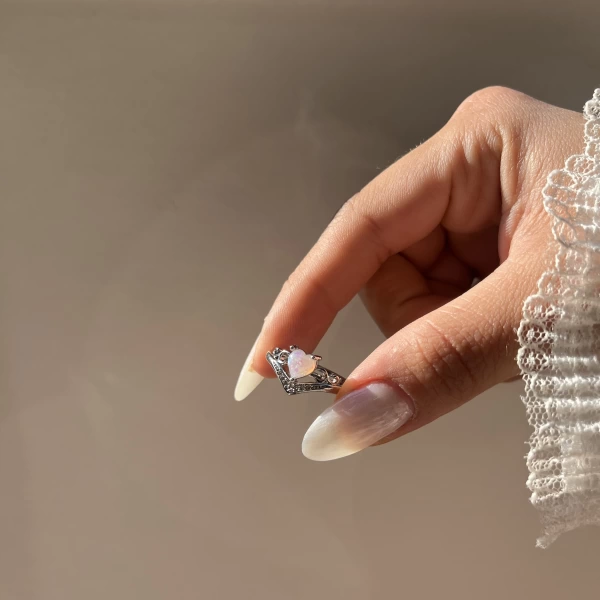 Opal Kalp Taşlı Yüzük
