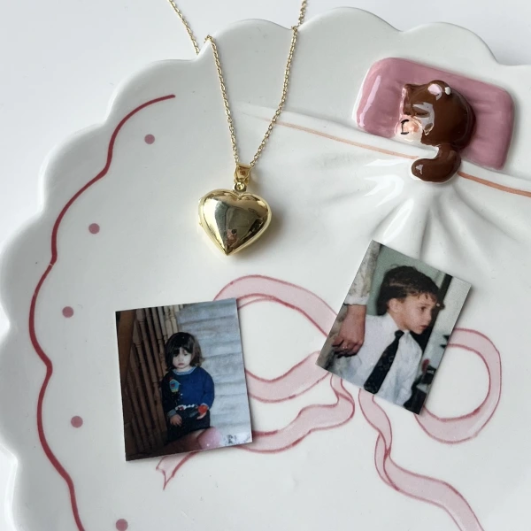 Kalp Şeklinde Fotoğraflı Kolye