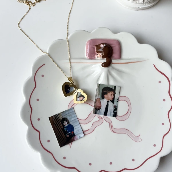 Kalp Şeklinde Fotoğraflı Kolye