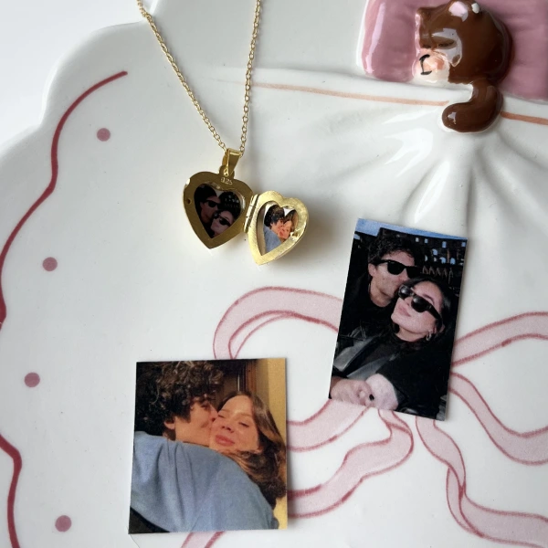 Kalp Şeklinde Fotoğraflı Kolye