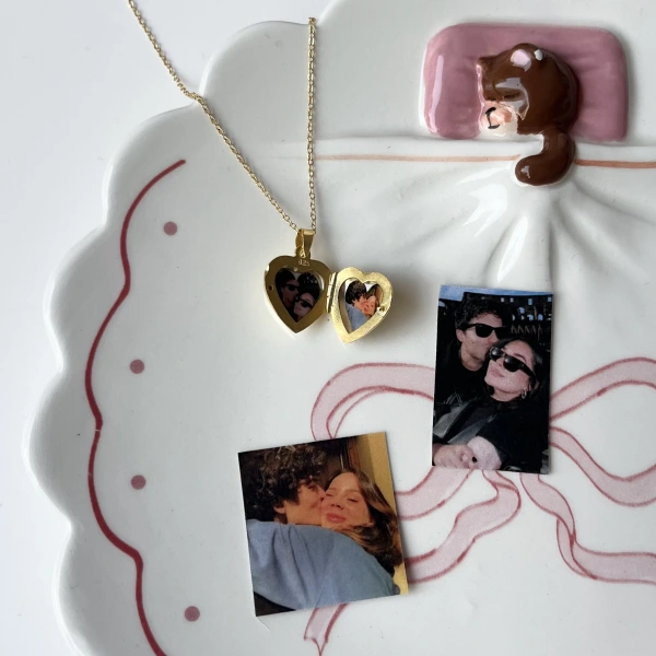 Kalp Şeklinde Fotoğraflı Kolye