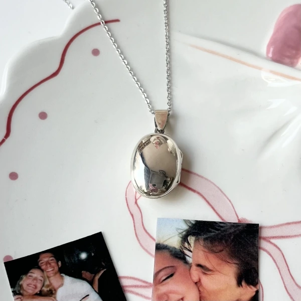 Oval Fotoğraflı Kolye