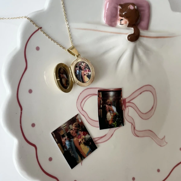 Oval Fotoğraflı Kolye