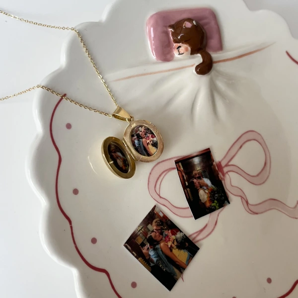 Oval Fotoğraflı Kolye