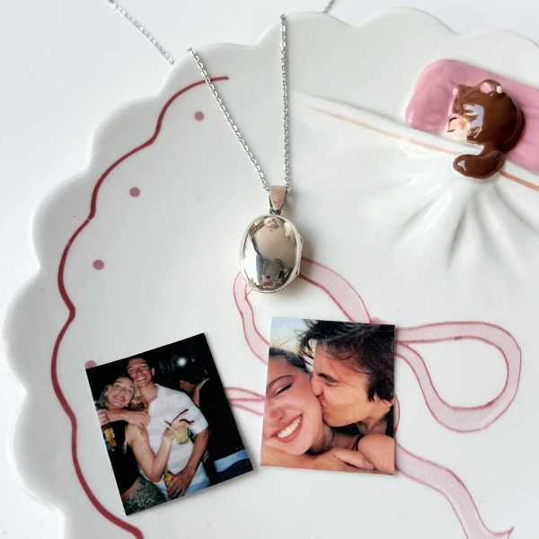 Oval Fotoğraflı Kolye
