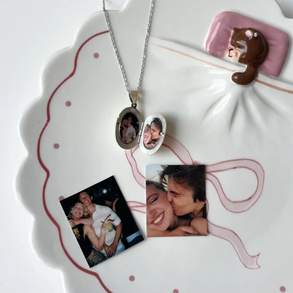 Oval Fotoğraflı Kolye