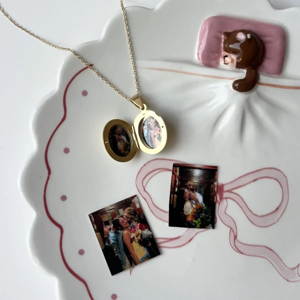 Oval Fotoğraflı Kolye