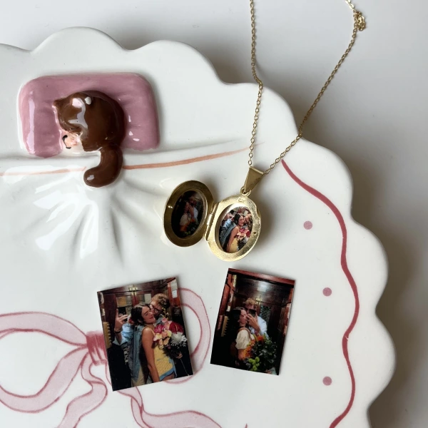 Oval Fotoğraflı Kolye