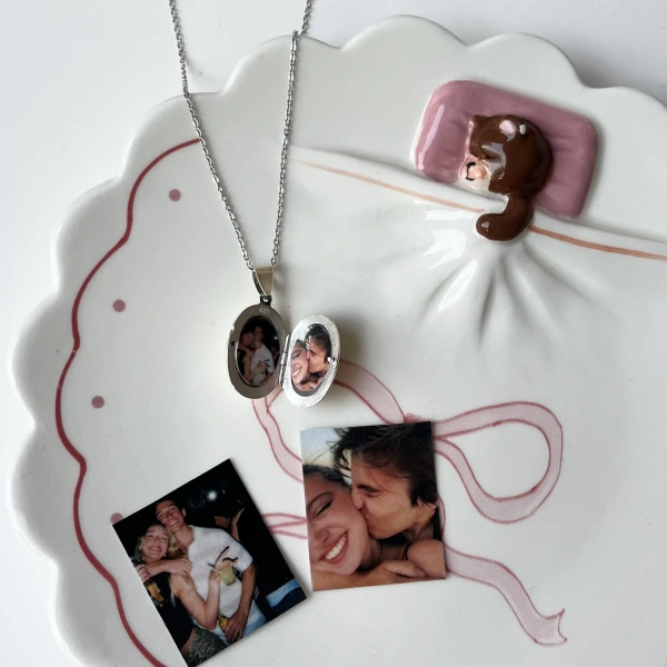 Oval Fotoğraflı Kolye