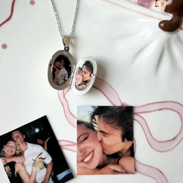 Oval Fotoğraflı Kolye