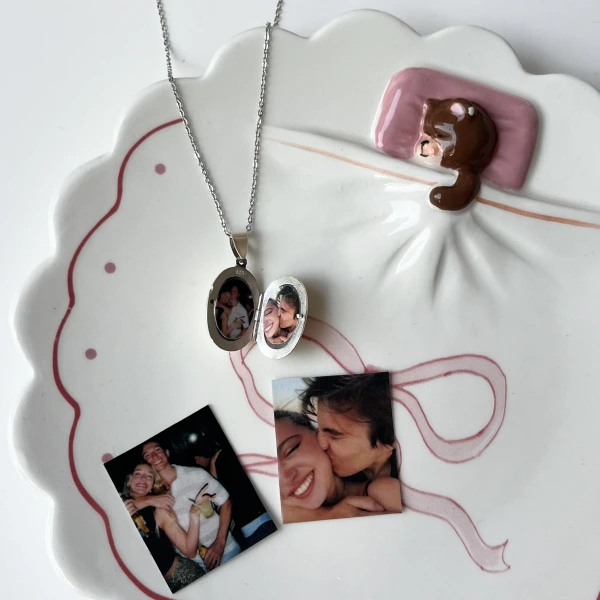 Oval Fotoğraflı Kolye