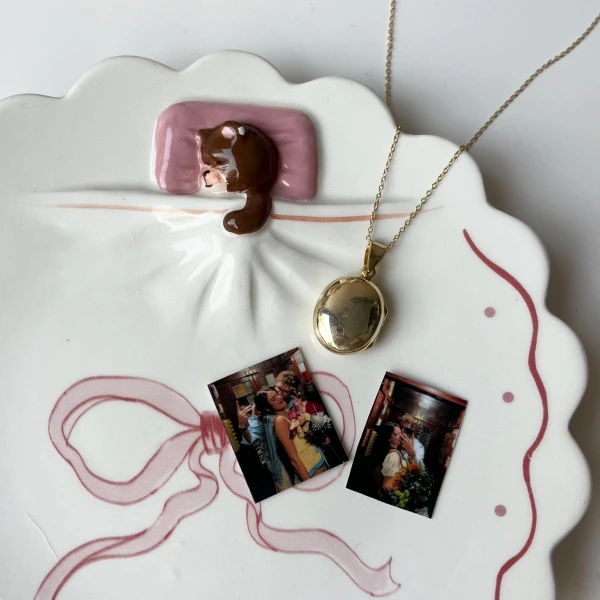 Oval Fotoğraflı Kolye