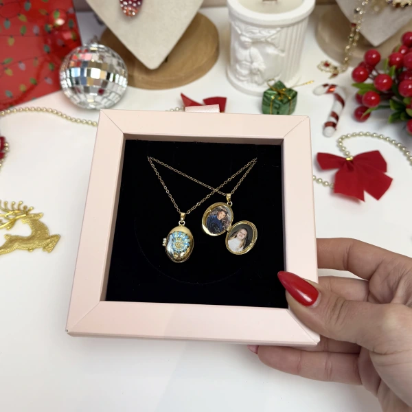 Yılbaşı Paketi 2 İstridye Fotoğraflı Kolye