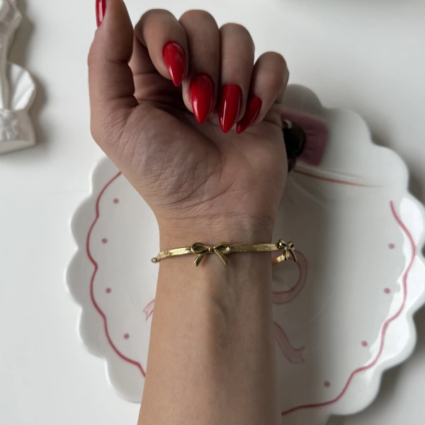 Kurdele İtalyan Zincir Bileklik