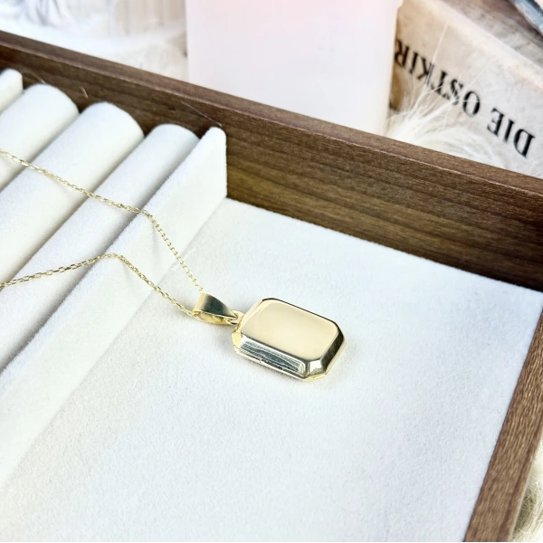 Köşeli Fotoğraflı Kolye