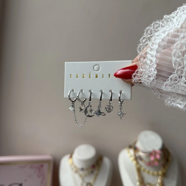 Kozmik Aşk 6lı Küpe Takımı