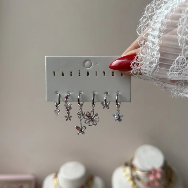 Çiçek Rüyası 6lı Küpe Seti