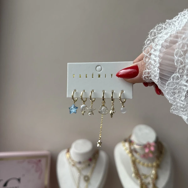 Ocean Kiss 6lı Küpe Seti