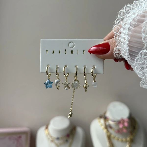 Ocean Kiss 6lı Küpe Seti