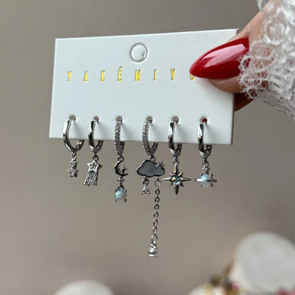 Moonlight Charm 6lı Küpe Seti