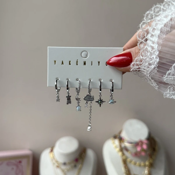 Moonlight Charm 6lı Küpe Seti