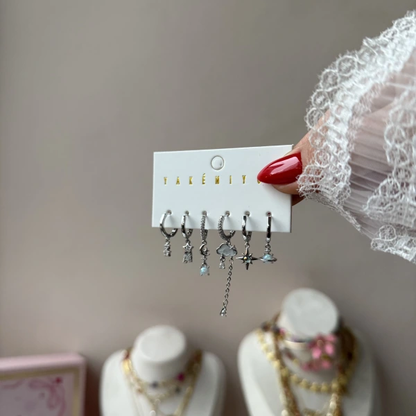 Moonlight Charm 6lı Küpe Seti