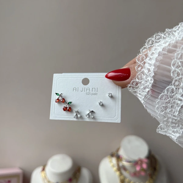 Kiraz Rüyası 6lı Küpe Seti