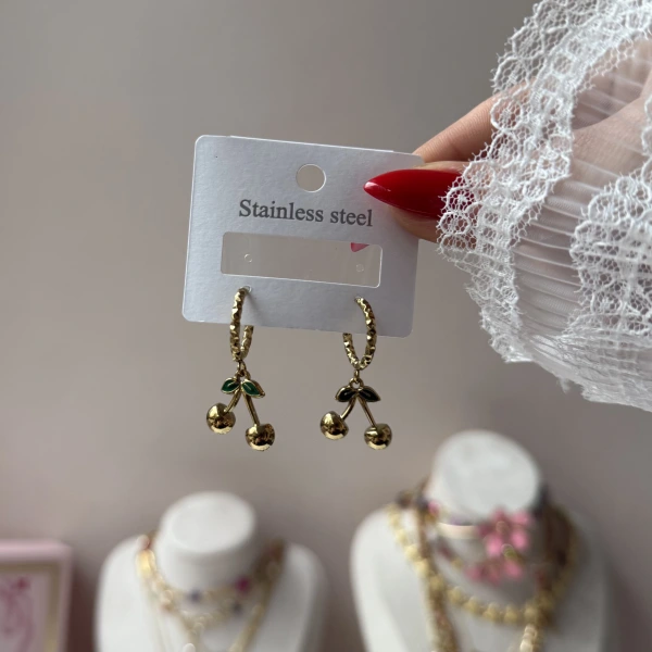 Kirazlı Vintage Küpe