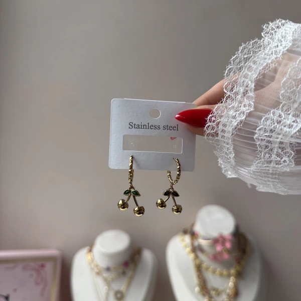 Kirazlı Vintage Küpe