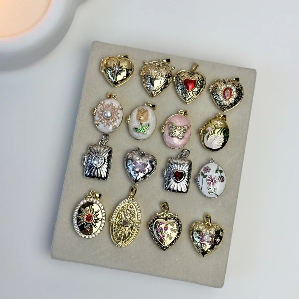 Desenli Fotoğraflı Kapaklı Kolye