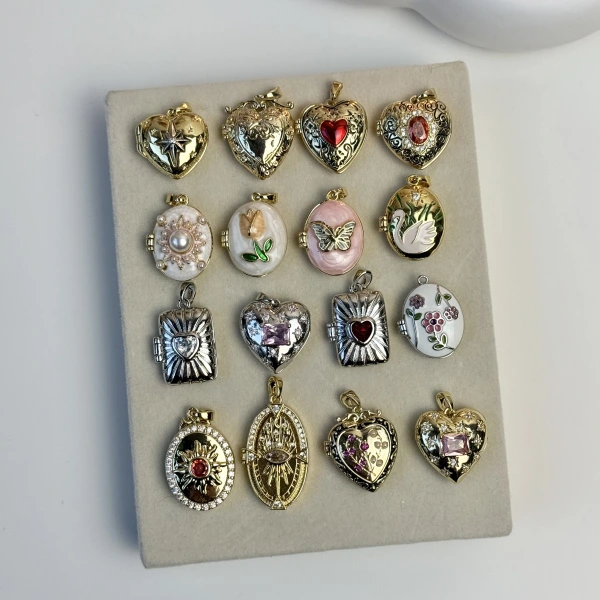 Desenli Fotoğraflı Kapaklı Kolye