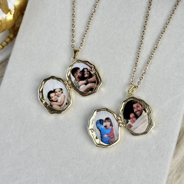 Melek Motifli Fotoğraflı Kolye